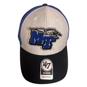 MTSU Blue Raiders 47 Brand College Adjustable Baseball Cap Wool Twill Middle TN